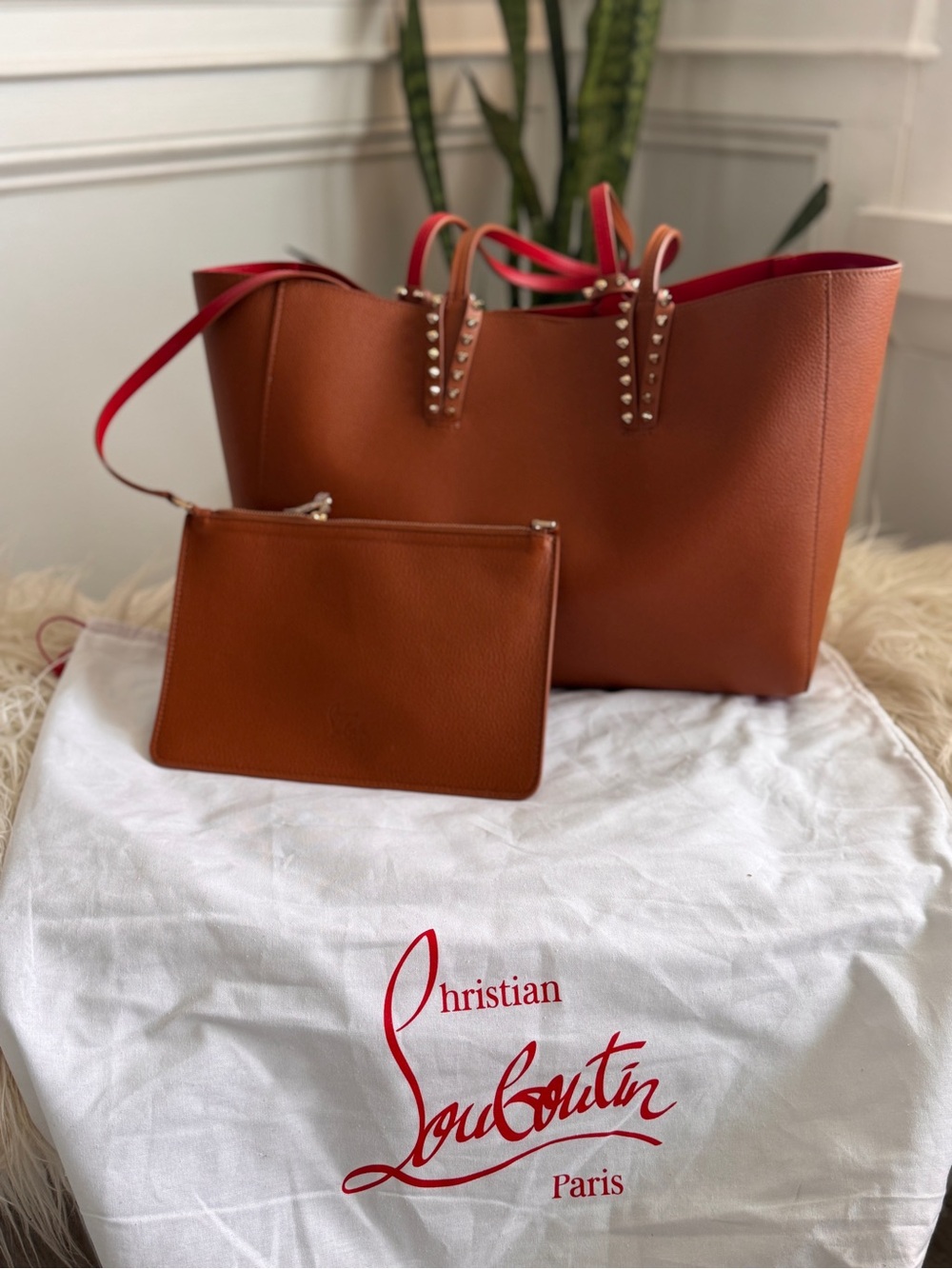 Christian louboutin Cabata small Tote Bag Cuoio/Gold